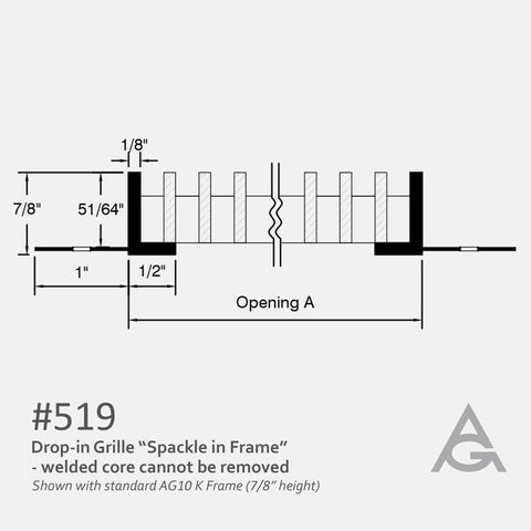 Spackle In K-Frame Bar Grille